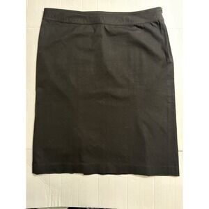 Gap Women Black Knee Length Pencil Skirt‎ Sz 14 Classic Career Office Minimalist